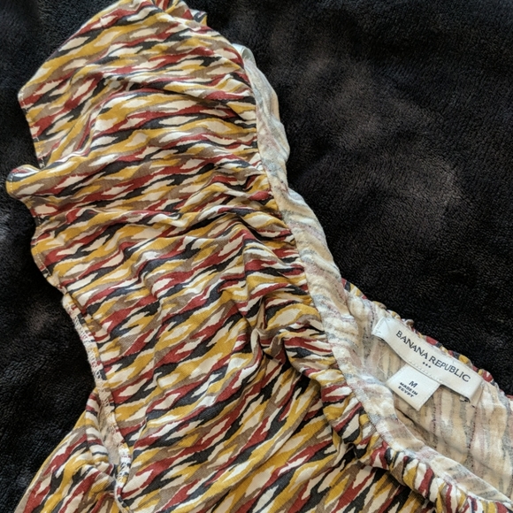 Ruffled Multicolor One-Shoulder Casual Top - Picture 3 of 5